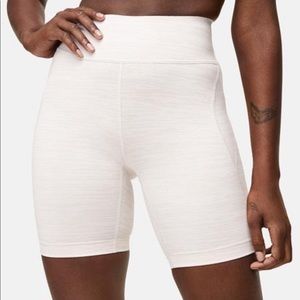 Outdoor Voices white 7” tech sweat biker short